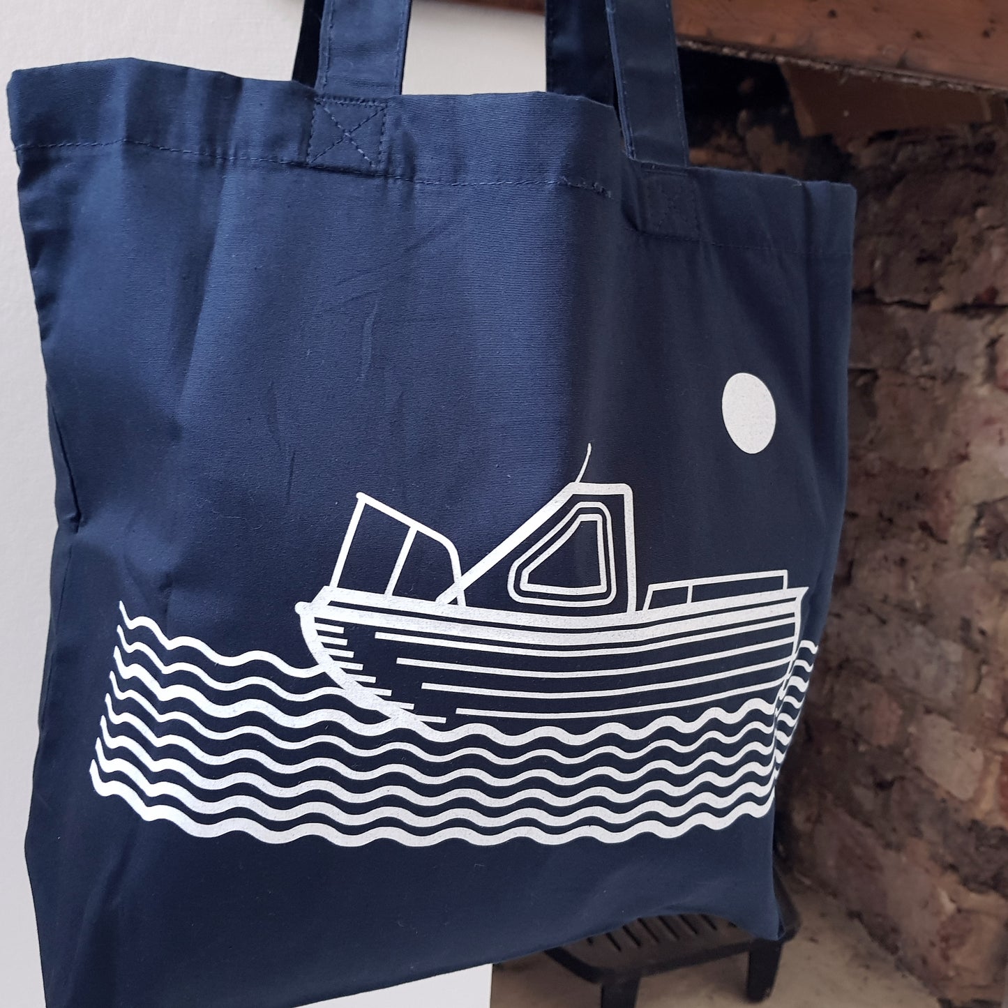 THE SOUTH COAST (OUT AND ABOUT) NAVY SHOPPER BAG