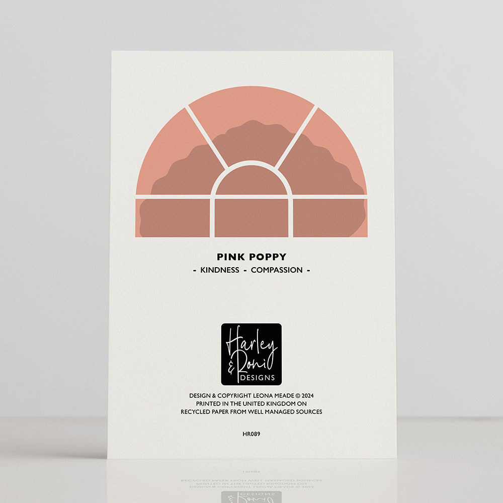 TWO PINK POPPY FLOWERS GREETINGS CARD