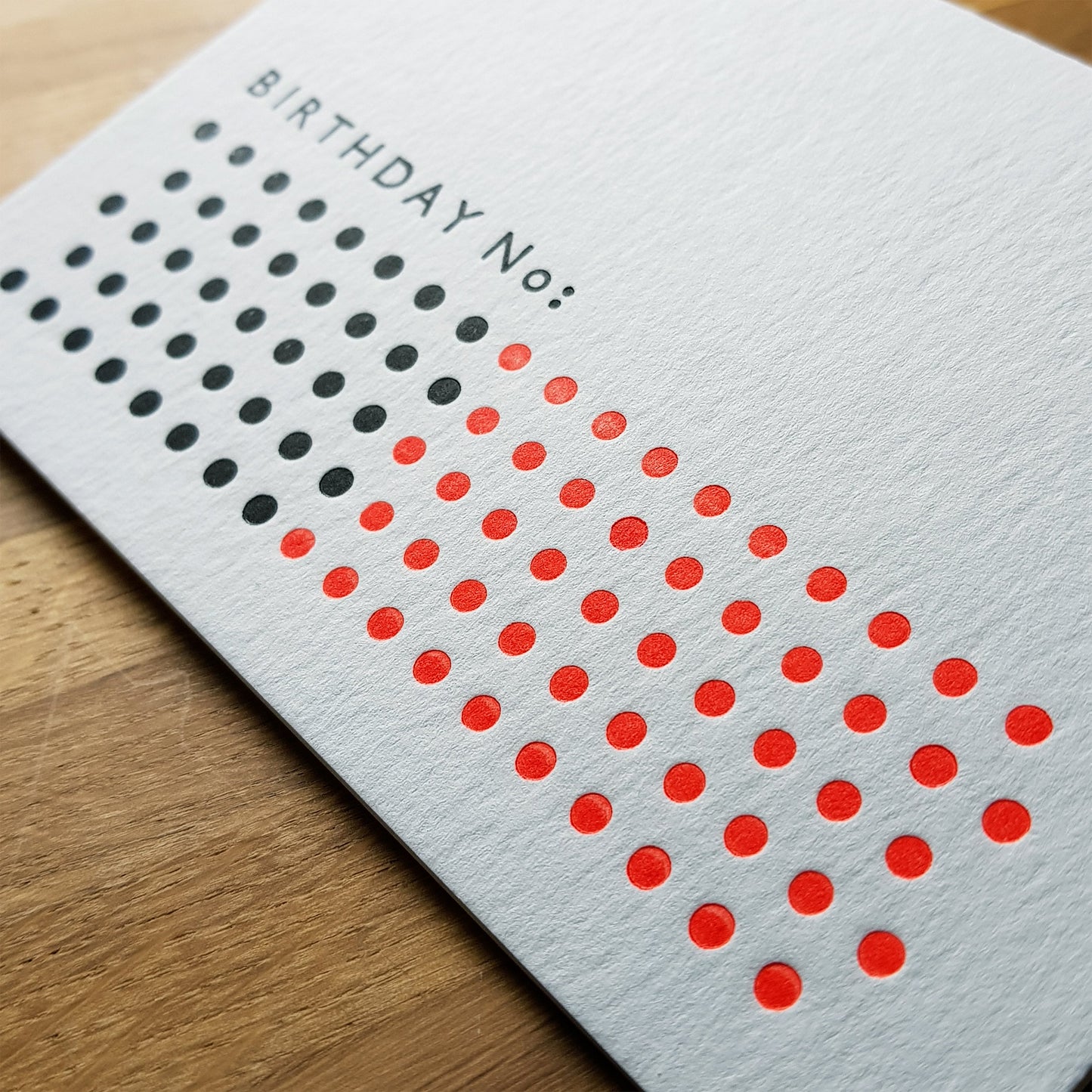 50th BIRTHDAY "DOTS" LETTERPRESS GREETINGS CARD
