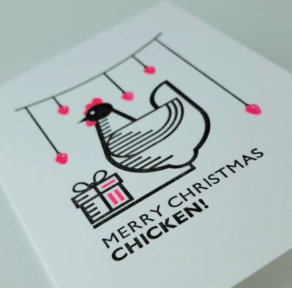 "HAPPY CHRISTMAS CHICKEN" LETTERPRESS CHRISTMAS CARD