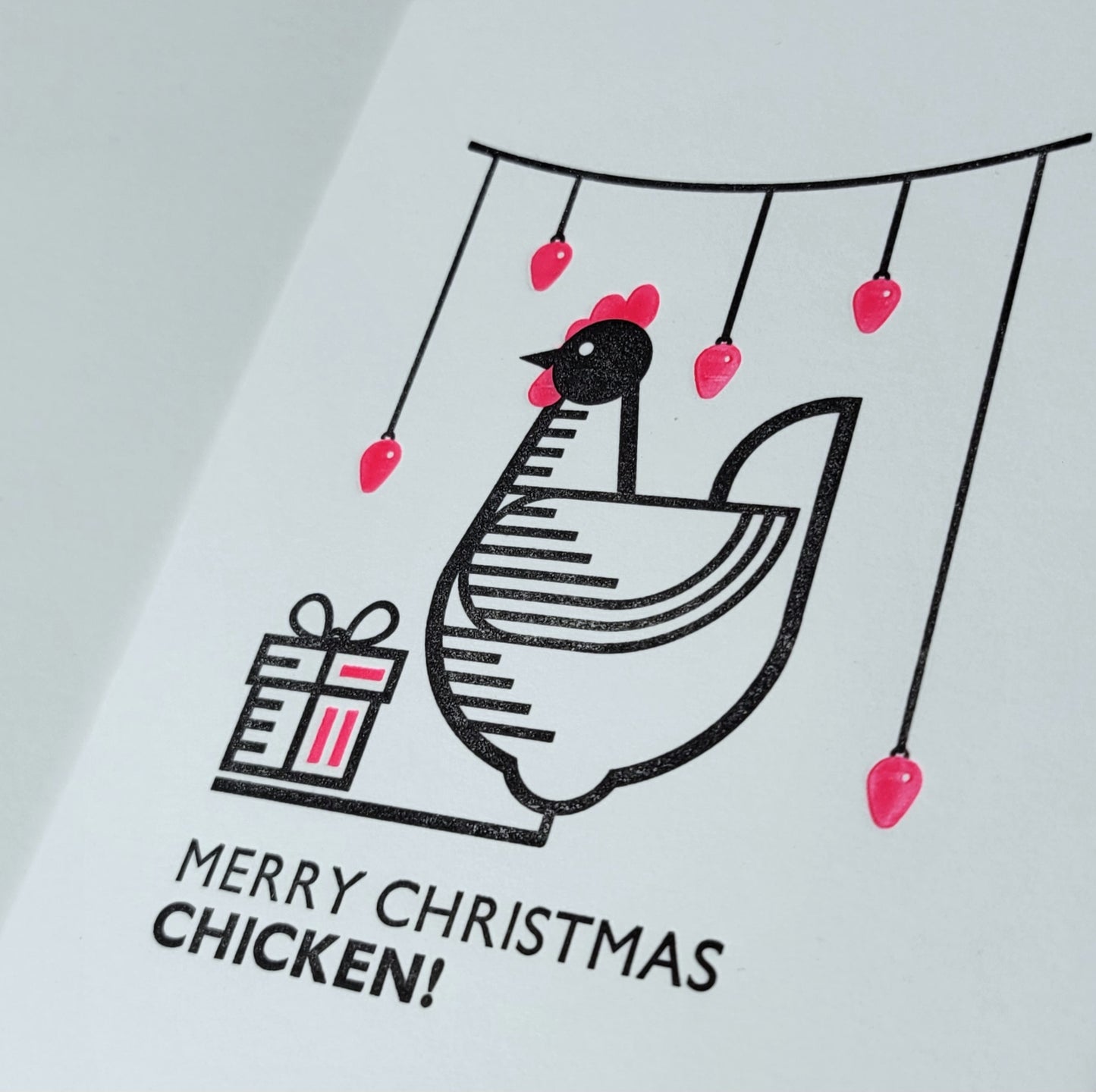 "HAPPY CHRISTMAS CHICKEN" LETTERPRESS CHRISTMAS CARD
