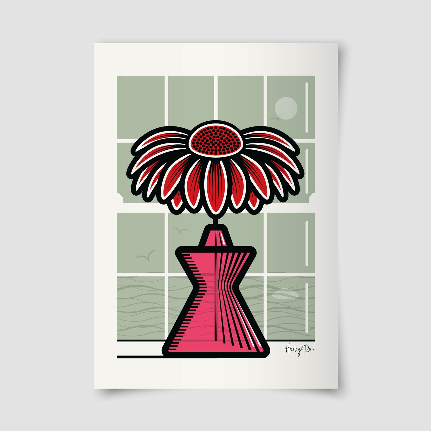 RED ECHINACEA FLOWER GICLÉE PRINT