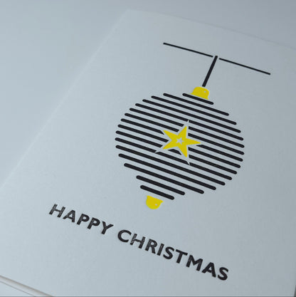 BAUBLE LETTERPRESS CHRISTMAS CARD