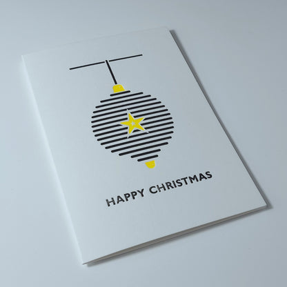 BAUBLE LETTERPRESS CHRISTMAS CARD