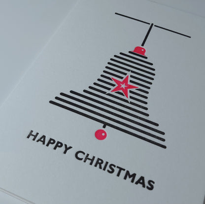 BELL BAUBLE LETTERPRESS CHRISTMAS CARD