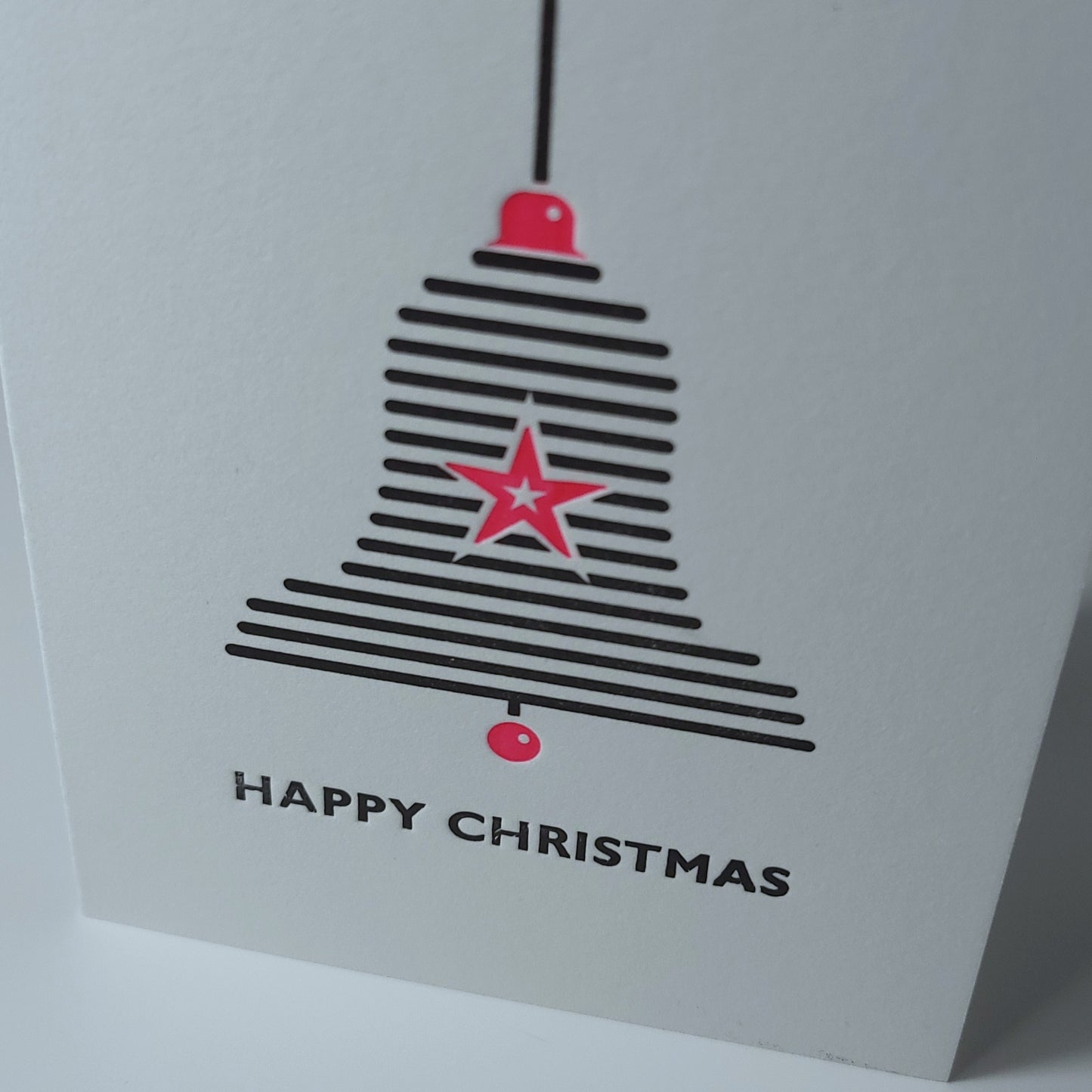BELL BAUBLE LETTERPRESS CHRISTMAS CARD