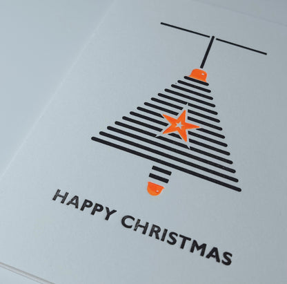 TREE BAUBLE LETTERPRESS CHRISTMAS CARD