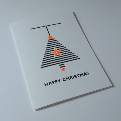 TREE BAUBLE LETTERPRESS CHRISTMAS CARD