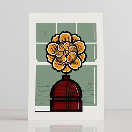 YELLOW ROSE FLOWER GREETINGS CARD