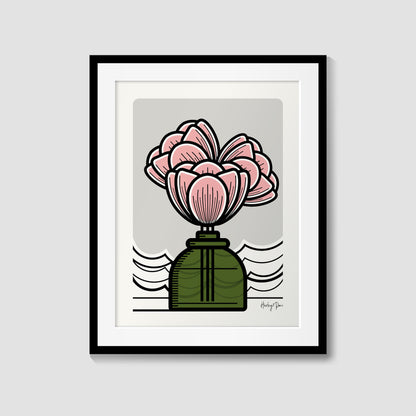 PINK PEONY FLOWER GICLÉE PRINT