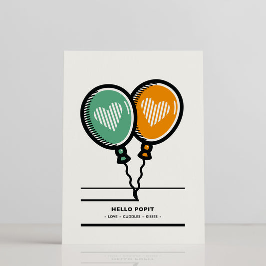 BALLOONS, NEW BABY GREETINGS CARD