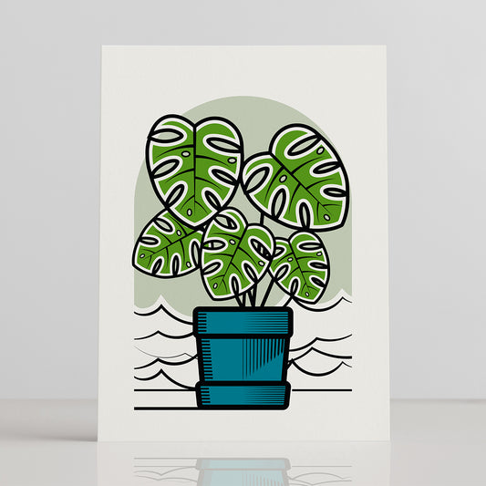 MONSTERA DELICIOSA (CHEESEPLANT) GREETINGS CARD